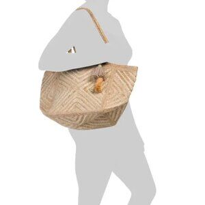 NEW MAGID Jute Diamond Tote With Tassels Natural for women 252